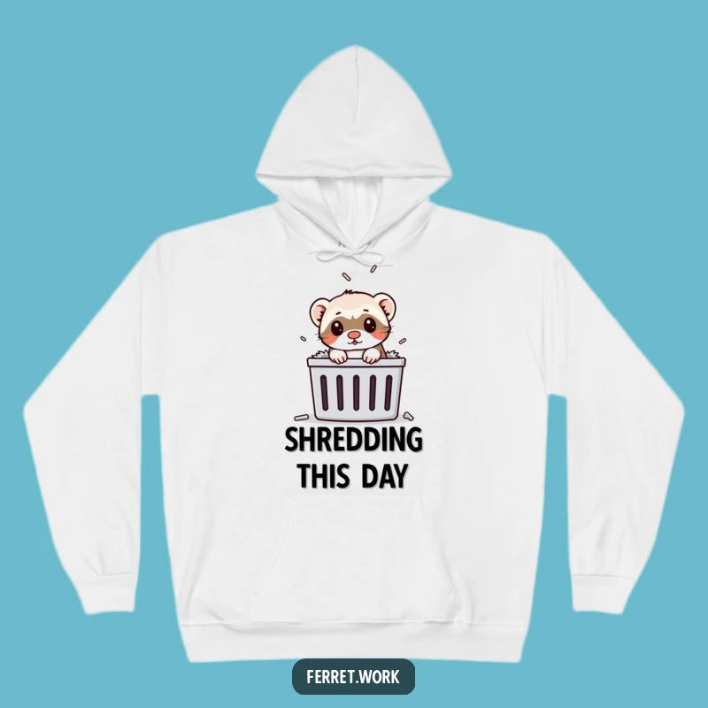 Cozy Funny Ferret Paper Shredder Hoodie: Hilarious Warmth for a Comical Escape