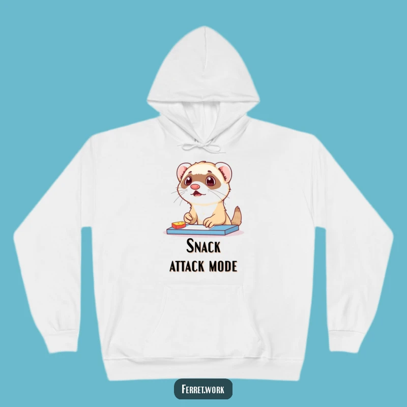 Funny Ferret Snack Surprise Hoodie: Cozy Caught Naughty Pet Gift
