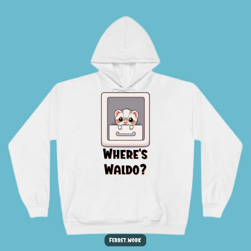 Funny Kawaii Office Ferret Hoodie - Secret Stash Cozy Gift