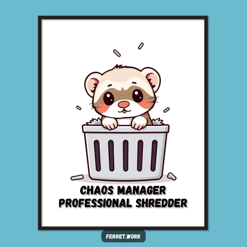 Funny Free Printable Wall Art: Ferret Shredding Chaos for Your Quirky Decor