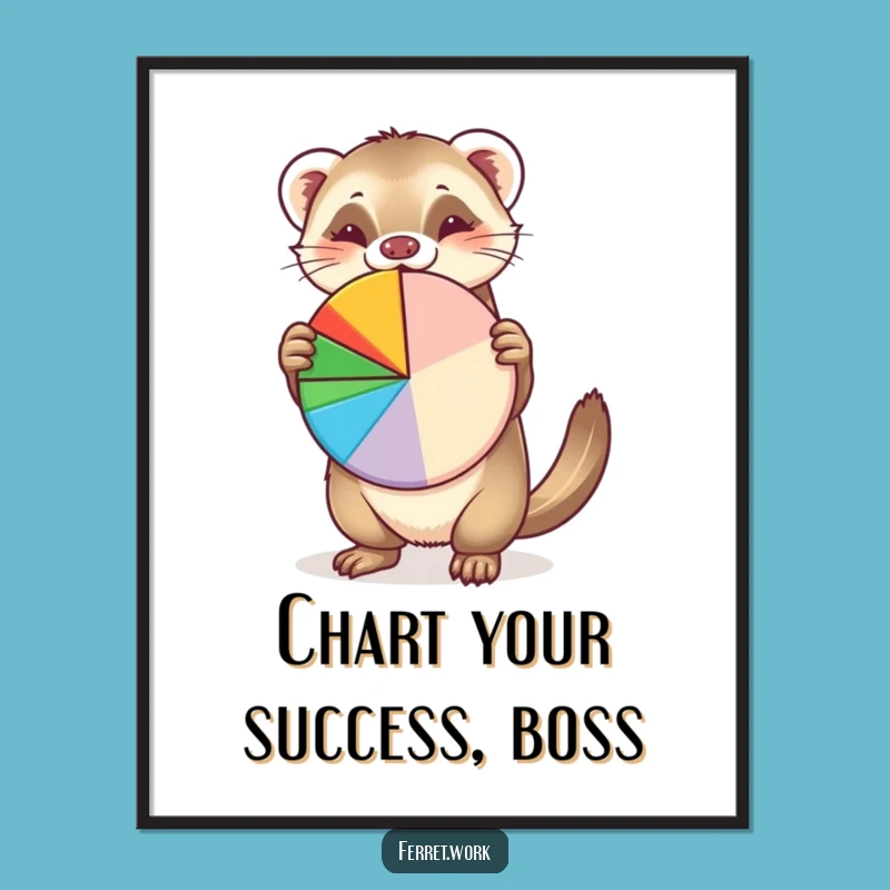 Free Printable Wall Art: Ferret Pie Chart Humor, Funny Downloadable Decor