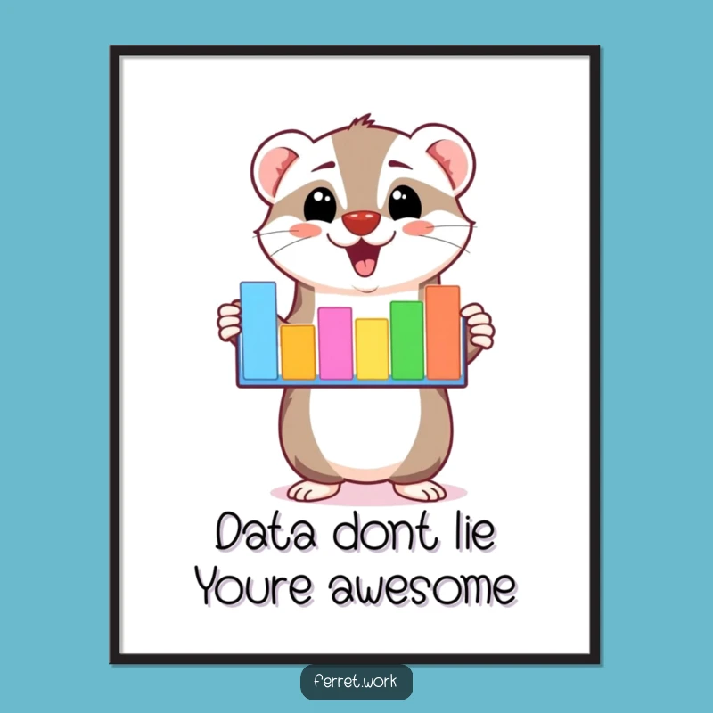 Funny Free Printable Wall Art: Kawaii Ferret Bar Graph Goals for Your Decor