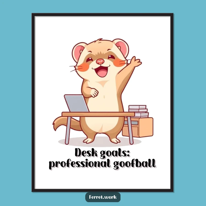 Free Printable Ferret Art: Hilarious Desk Dance Downloadable Wall Decor Gift!