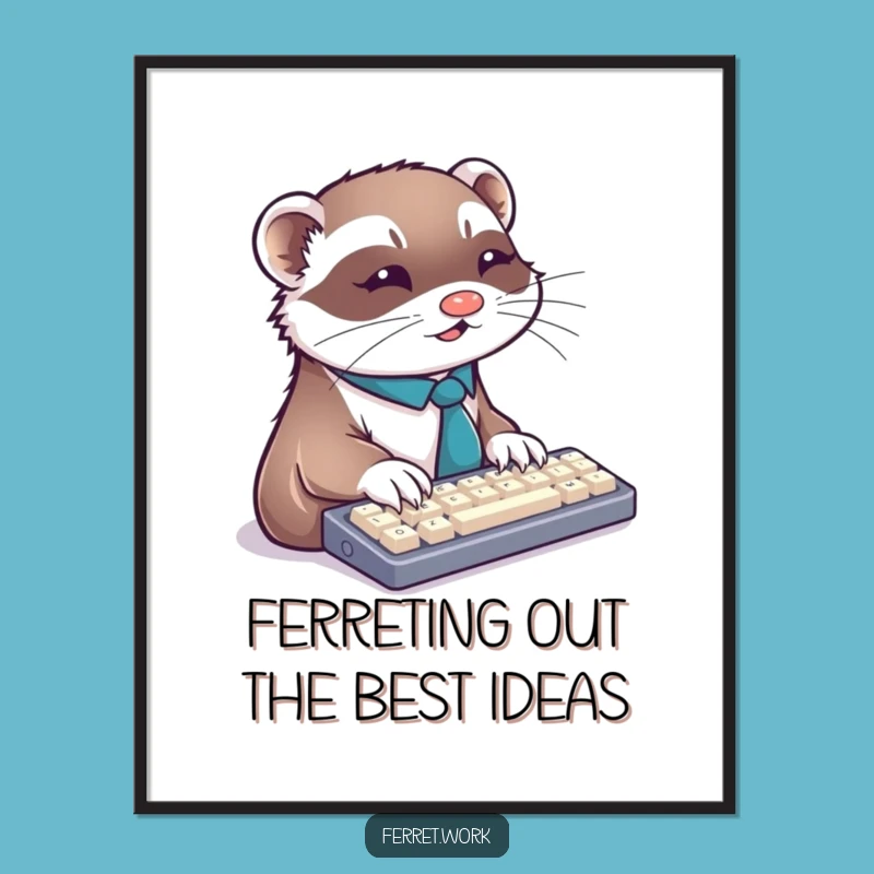 Free Printable Ferret Wall Art: Busy Professional Decor, Perfect Downloadable Art