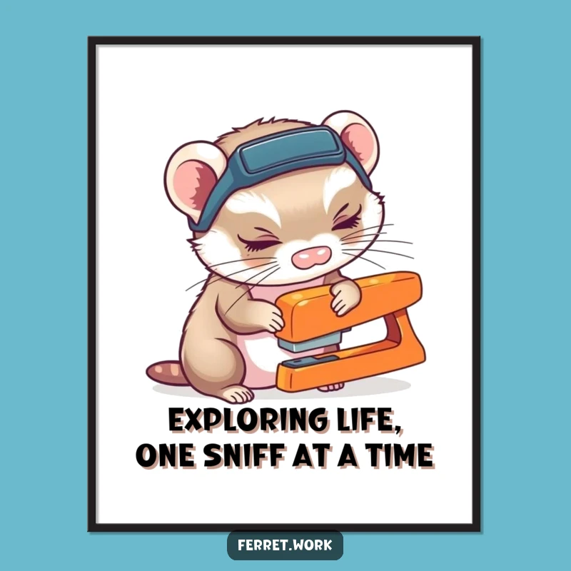 Free Printable Ferret Wall Art - Funny Investigator Ferret Downloadable Decor