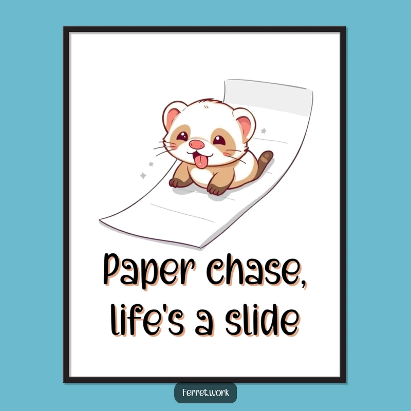 Free Printable Ferret Wall Art - Funny Paper Slide Fun Downloadable Decor
