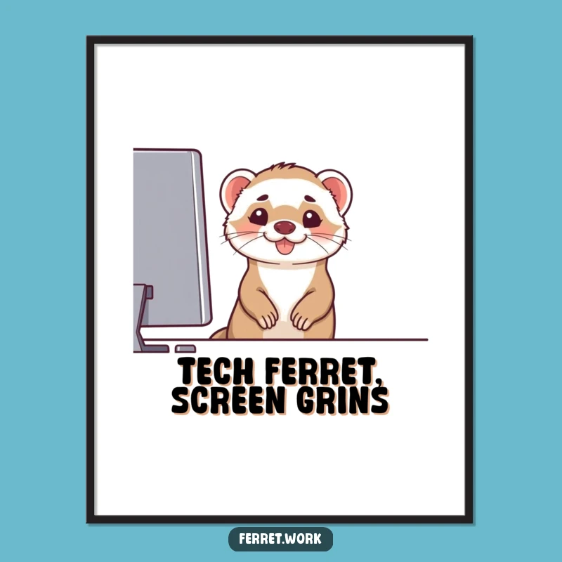 Free Printable Ferret Wall Art: Grinning Monitor Peek Downloadable Art