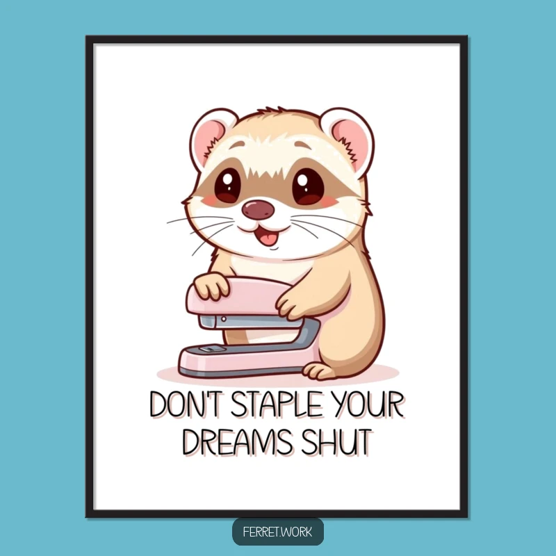 Free Printable Wall Art: Ferret Offers Stapler Funny Downloadable Art
