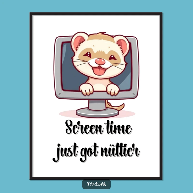 Free Printable Wall Art: Grinning Ferret Tech Peek Funny Downloadable Art