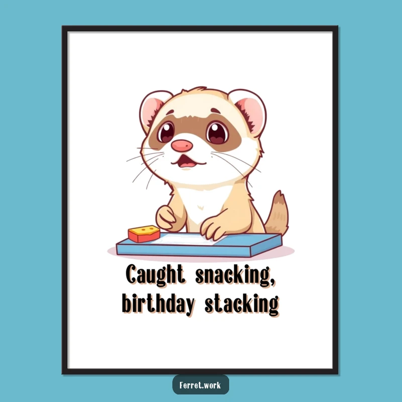 Free Printable Wall Art: Surprised Ferret, Funny Desk Art Downloadable Gift