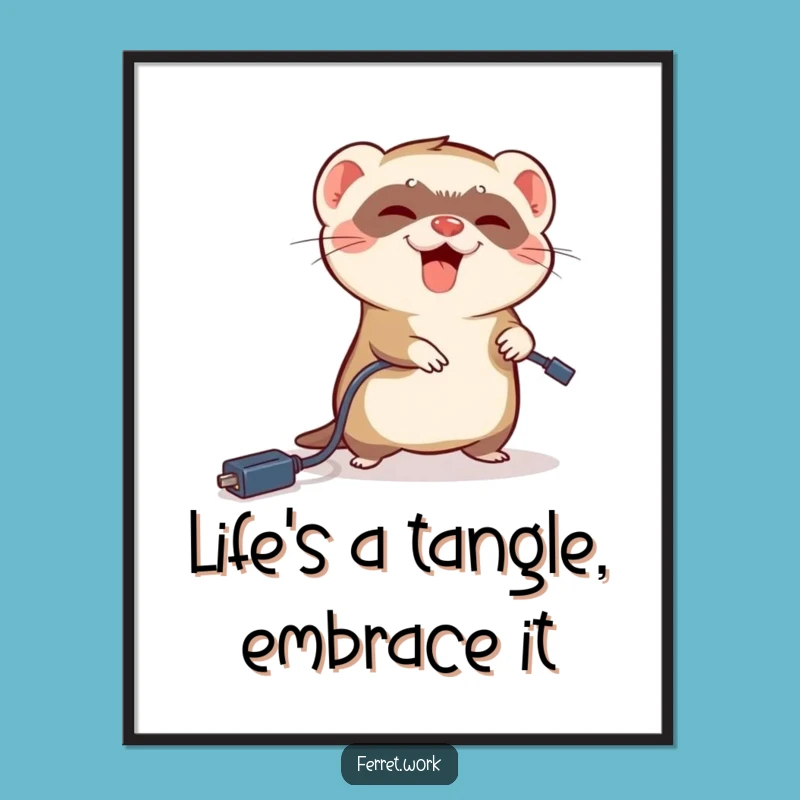 Free Printable Wall Art: Tripping Ferret - Comedic Downloadable Decor