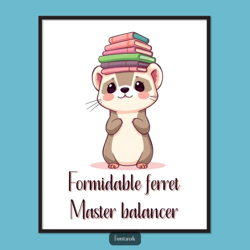 Funny Free Printable Wall Art: Ferret Balancing Forms for Whimsical Office Decor