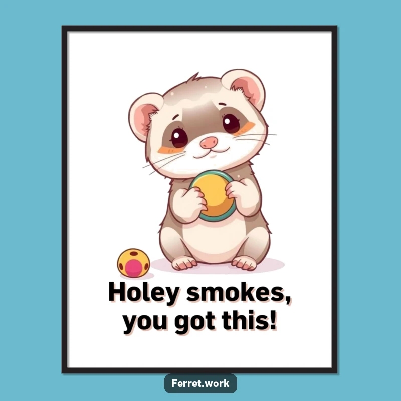 Funny Free Printable Wall Art: Ferret's Hole Punch Toy - Downloadable Decor