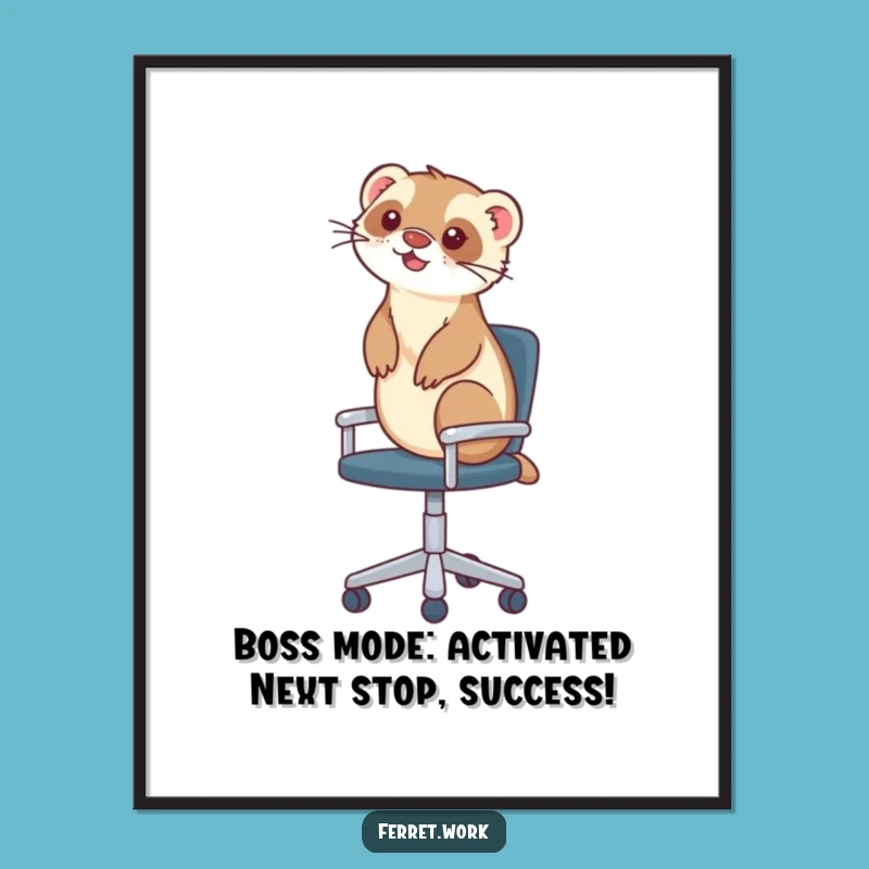Funny Free Printable Wall Art: Ferret's Office Chair Joyride - Downloadable Decor