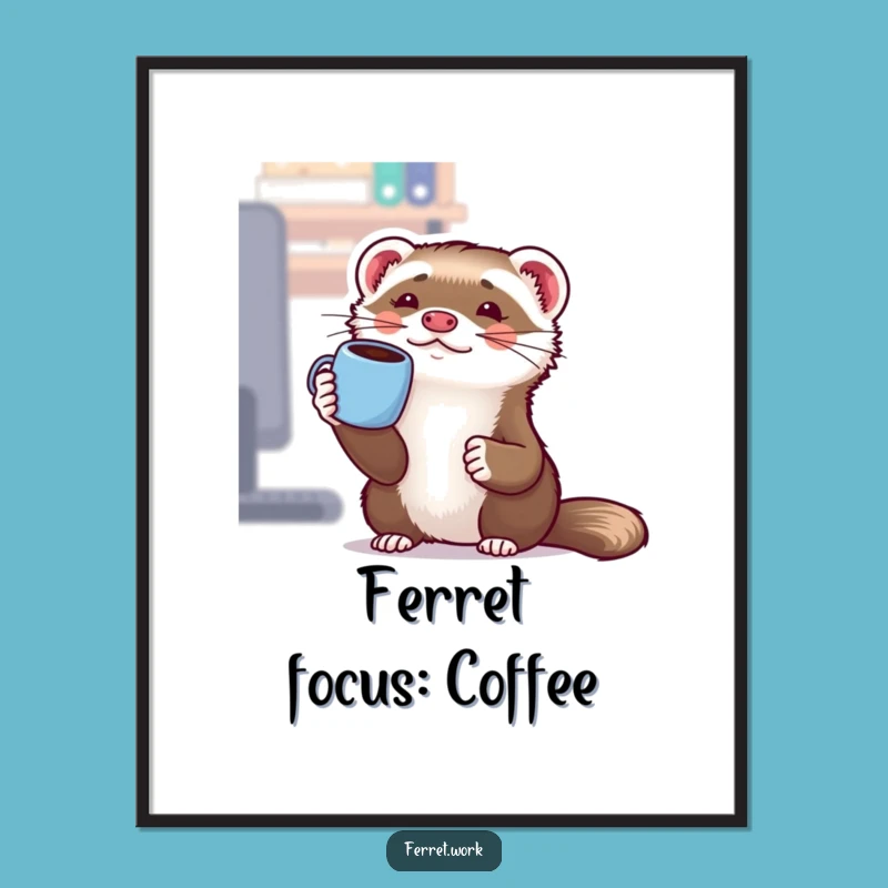 Funny Free Printable Wall Art: Office Ferret, Coffee Balance, Quirky Decor