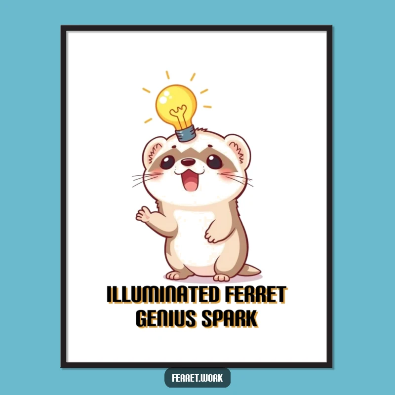 Free Printable Wall Art: Funny Ferret Bright Idea Download
