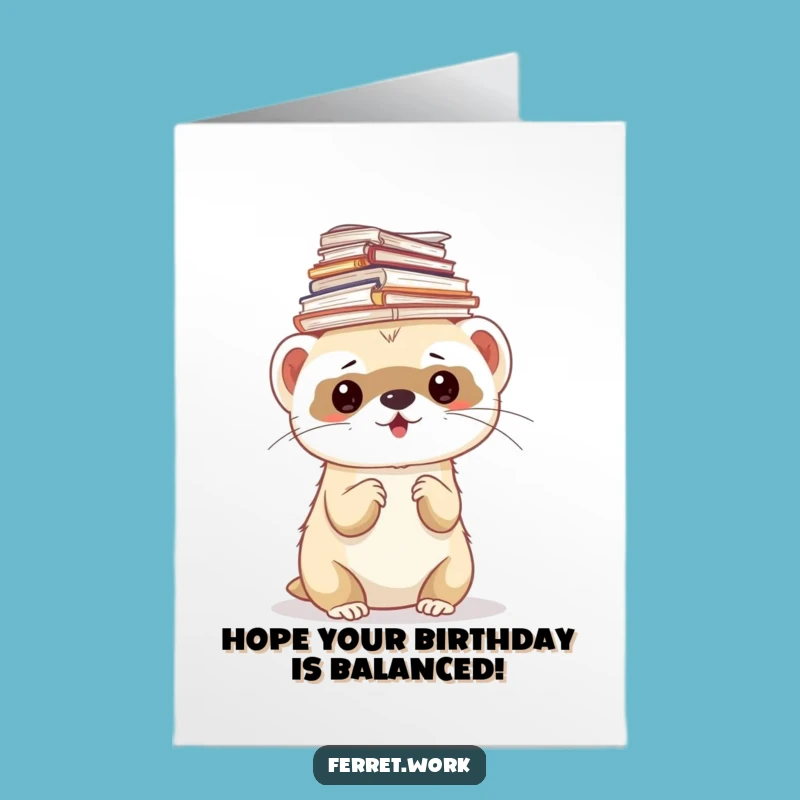 Free Printable Ferret Birthday Card: Piled High, Perfect Downloadable Gift