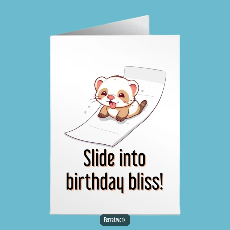 Free Printable Ferret Birthday Card - Funny Paper Slide Fun Downloadable Gift