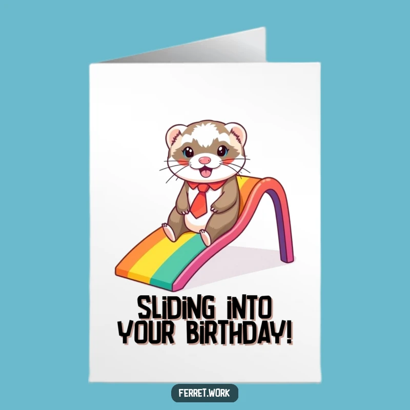 Funny Free Printable Birthday Card: Sliding Ferret, Glee Downloadable Gift