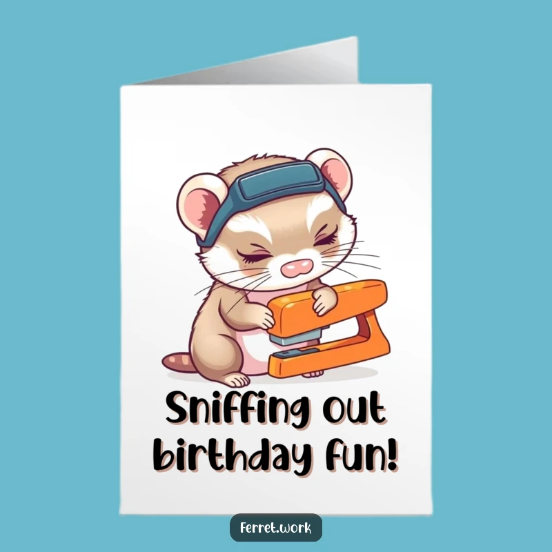 Free Printable Ferret Birthday Card - Funny Investigator Ferret Downloadable Gift