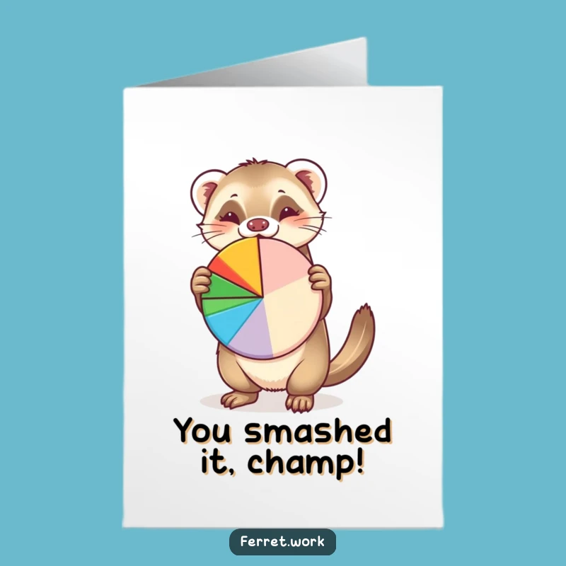 Free Printable Congrats Card: Ferret Pie Chart for Success, Downloadable Gift