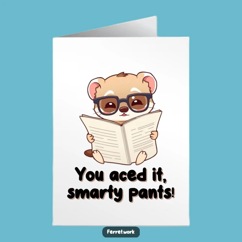 Free Printable Congrats Card: Ferret's Insightful Achievement - Downloadable