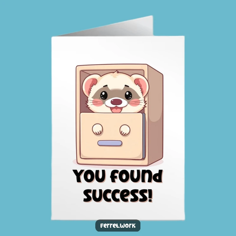 Free Printable Congrats Card: Ferret's Secret Success, Downloadable Gift