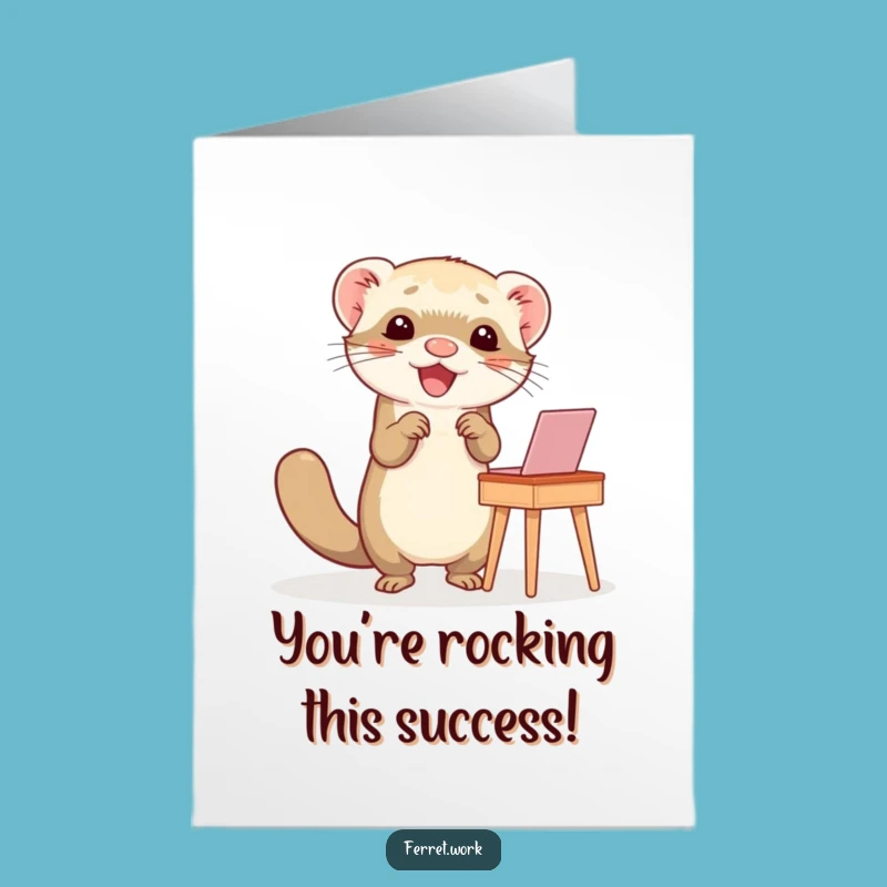 Free Printable Congrats Card: Happy Ferret Dance Funny Downloadable Card