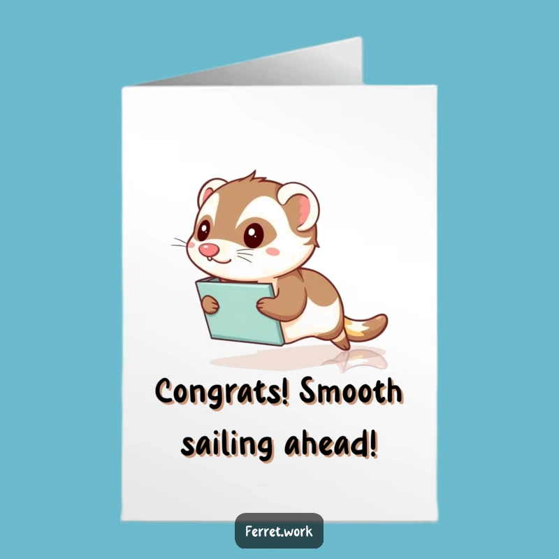 Free Printable Congrats Card: Office Ferret File Folder Slide, Speedy Gift