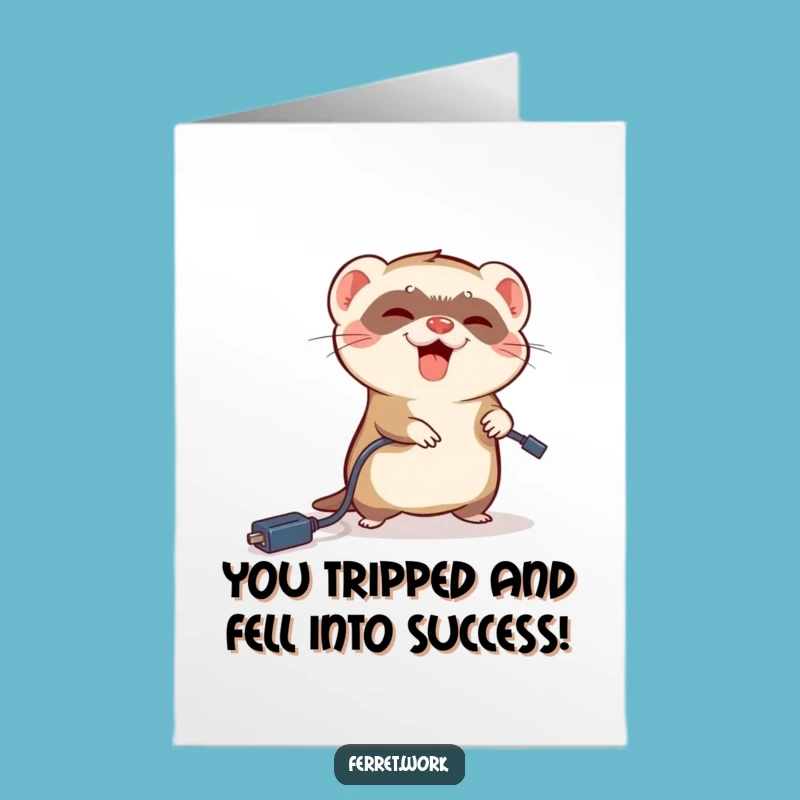 Free Printable Congrats Card: Oops Ferret - Humorous Downloadable Gift