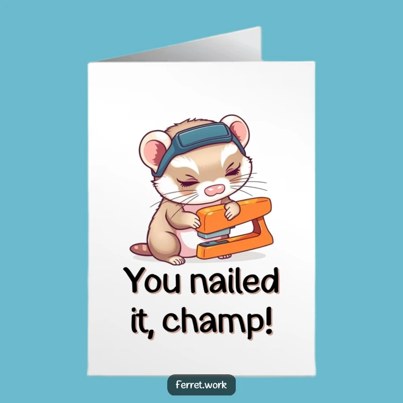 Free Printable Ferret Congratulations Card - Funny Investigator Ferret Downloadable