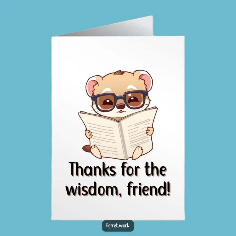 Free Printable Thank You Card: Ferret's Amused Gratitude - Downloadable Design