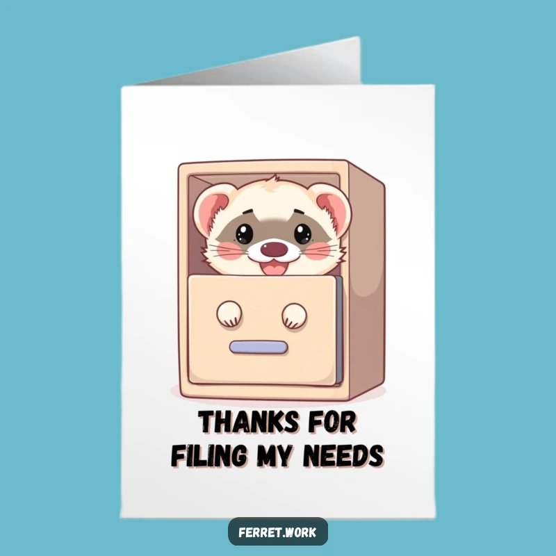 Free Printable Thank You Card: Ferret's Hidden Thanks, Downloadable Gift