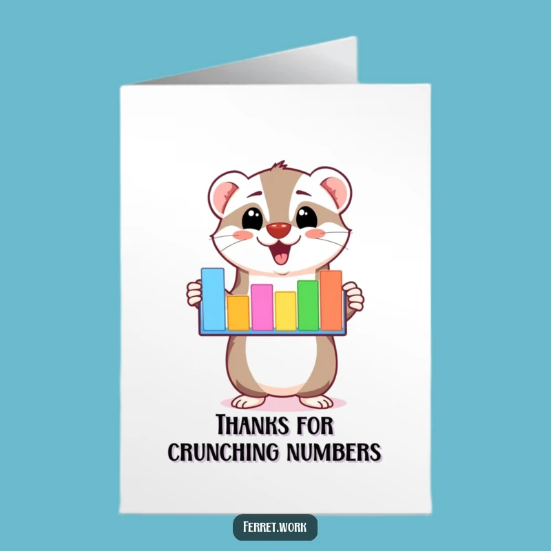 Thanks Free Printable Card: Funny Ferret Graph for Showing Gratitude Gift