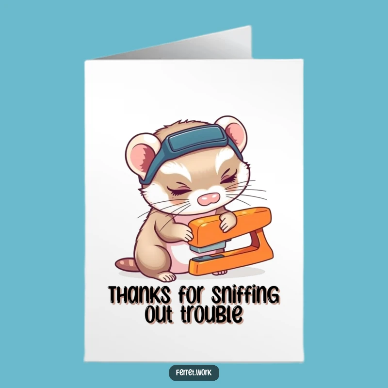 Free Printable Ferret Thank You Card - Funny Investigator Ferret Downloadable