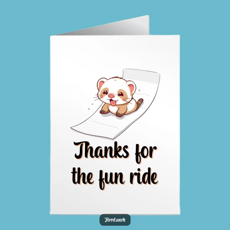 Free Printable Ferret Thank You Card - Funny Paper Slide Gratitude Downloadable