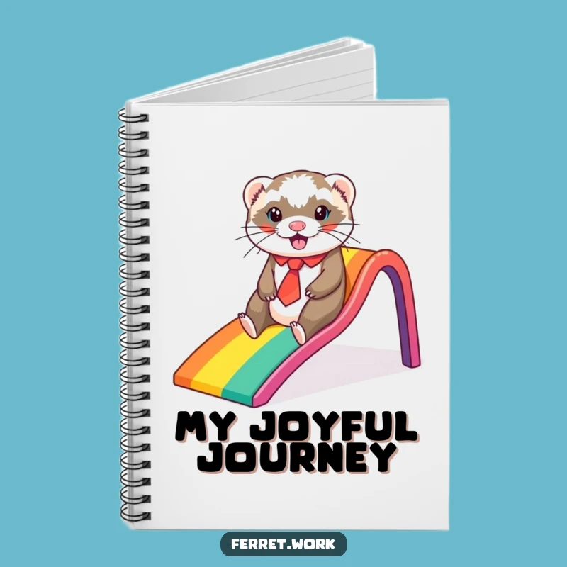 Funny Ferret Rainbow Slide Notebook: Jot Down Ideas with Joy