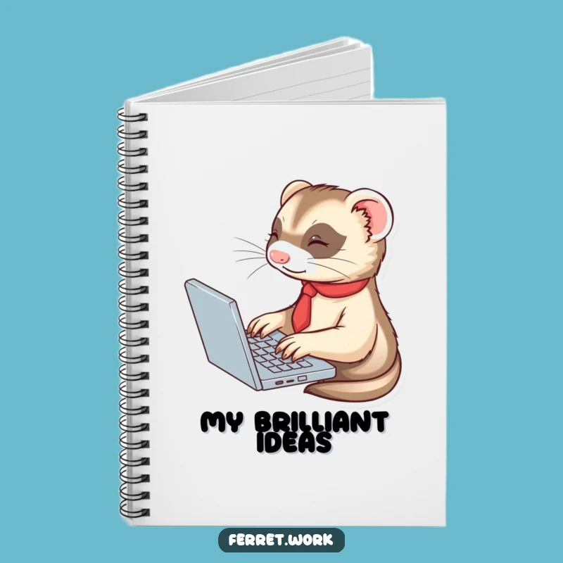 Funny Ferret Tie Notebook - Business Laptop Typer Journal Gift