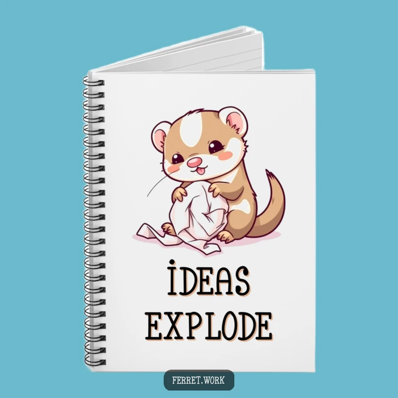 Funny Kawaii Office Ferret Notebook - Hilarious Messy Notes Gift