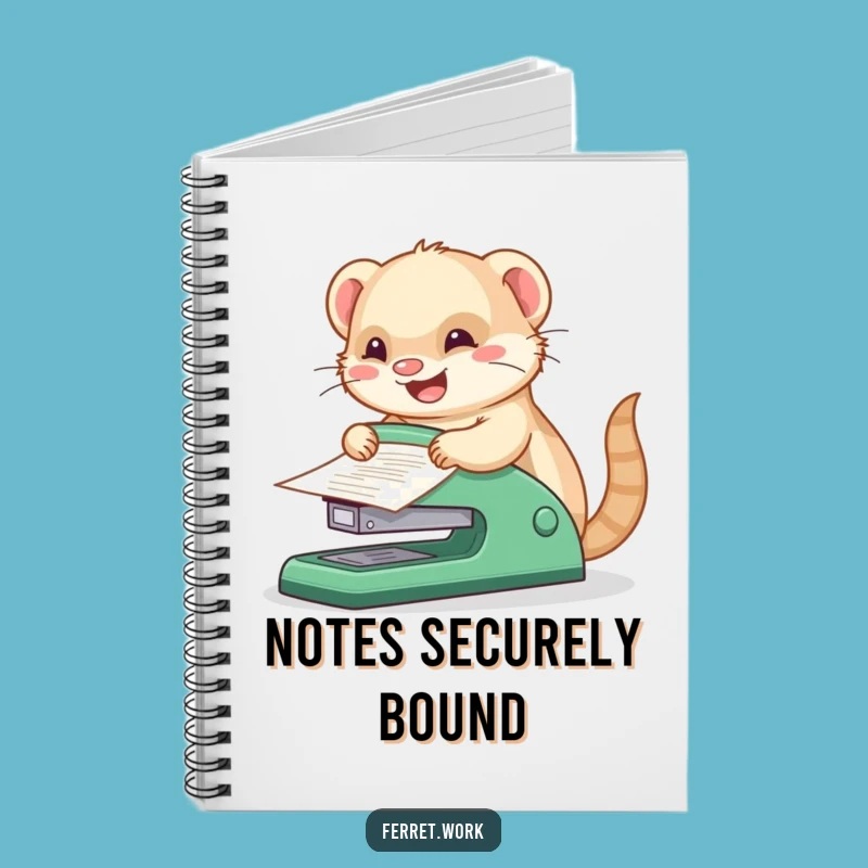 Funny Kawaii Office Ferret Stapler Notebook, Jot Down Big Ideas
