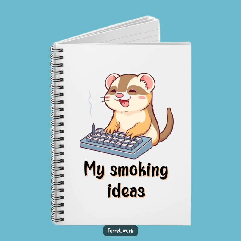 Funny Office Ferret Keyboard Notebook: Smoking Desk Journal Perfect Funny Gift