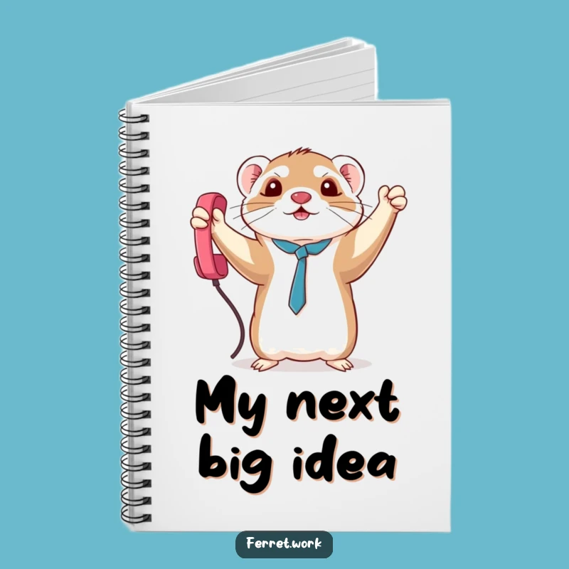 Funny Triumph Kawaii Ferret Phone Cord Notebook, Record Your Victories with a Smile