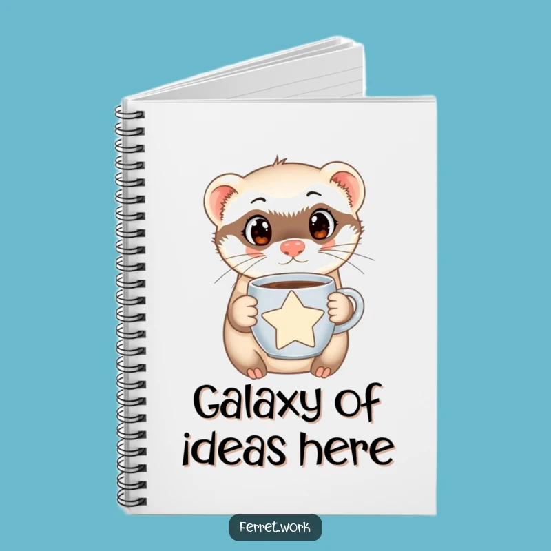 Funny Ferret Notebook: Curious Eyes & Star Coffee Journal Gift