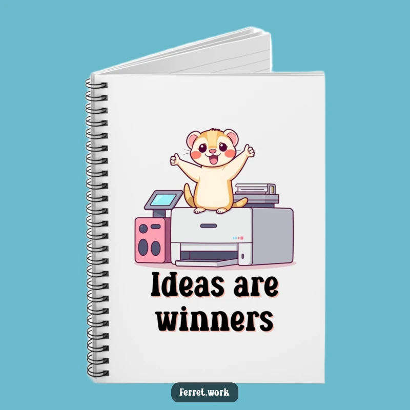 Funny Kawaii Office Ferret Printer Dance Notebook, Jot Down Victories