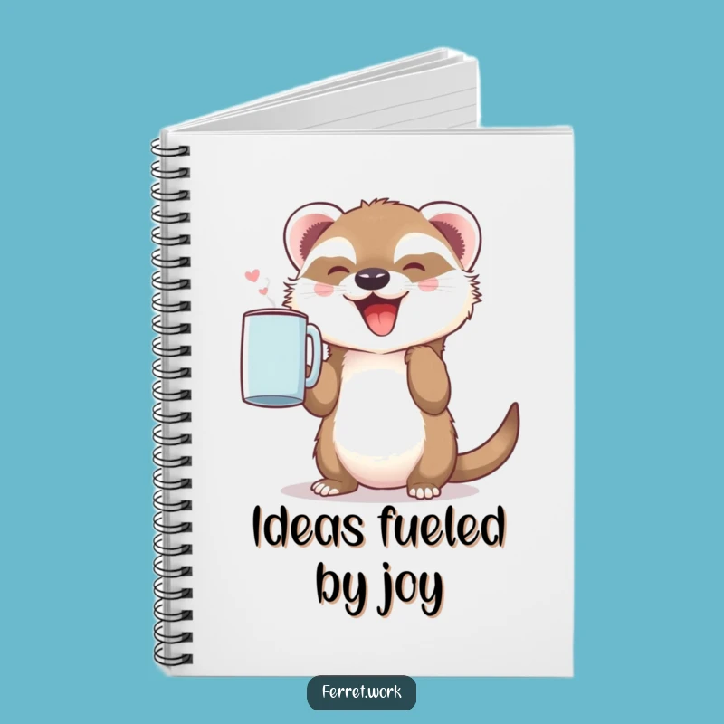 Joyful Ferret Notebook: Cute & Funny Coffee Diary for Ideas