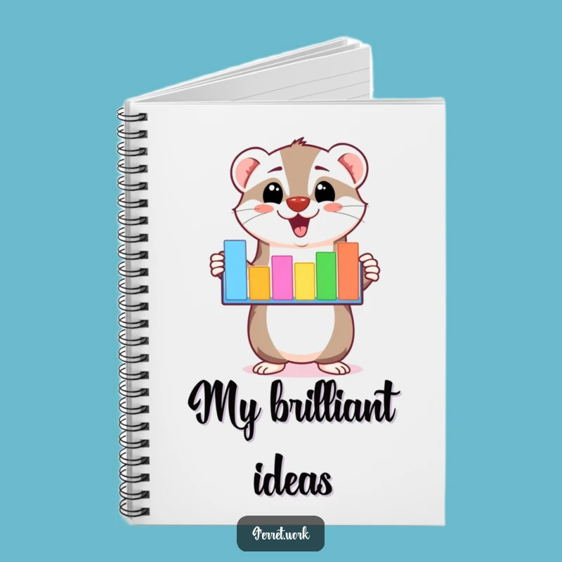 Funny Kawaii Ferret Bar Graph Notebook: Enthusiastic Data Journal for Hilarious Ideas and Notes