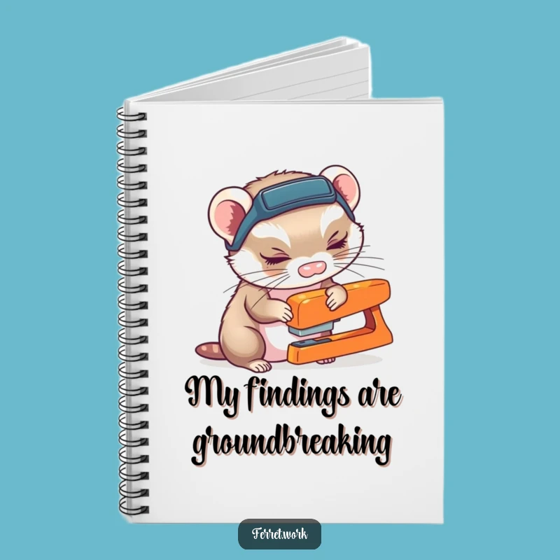 Funny Ferret Headlamp Notebook - Curious Detective Journal Gift