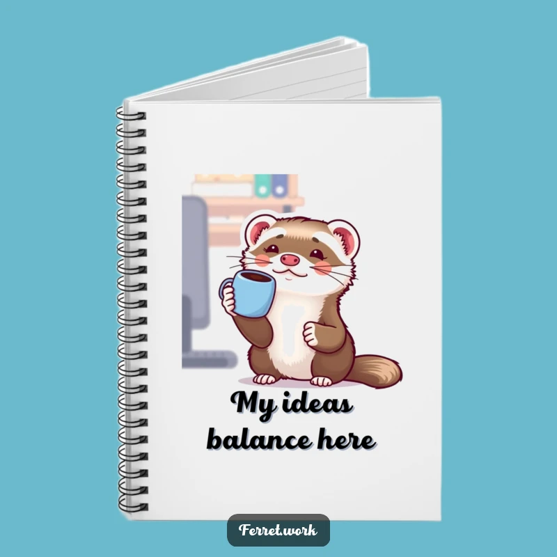Funny Office Ferret Balancing Notebook - Jot Down Ideas with Hilarious Workplace Flair!