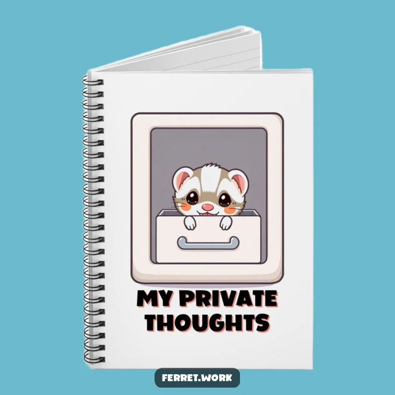 Funny Kawaii Office Ferret Notebook - Secret Keeper Journal Gift