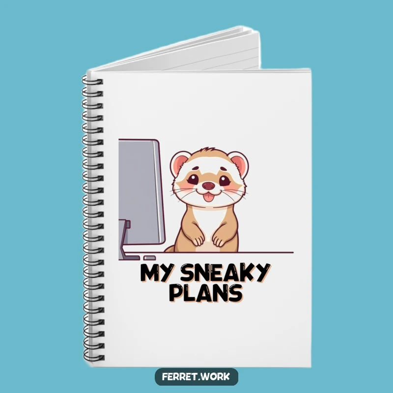 Funny Ferret Computer Grin Notebook - Jot Down Tech Ideas Gift